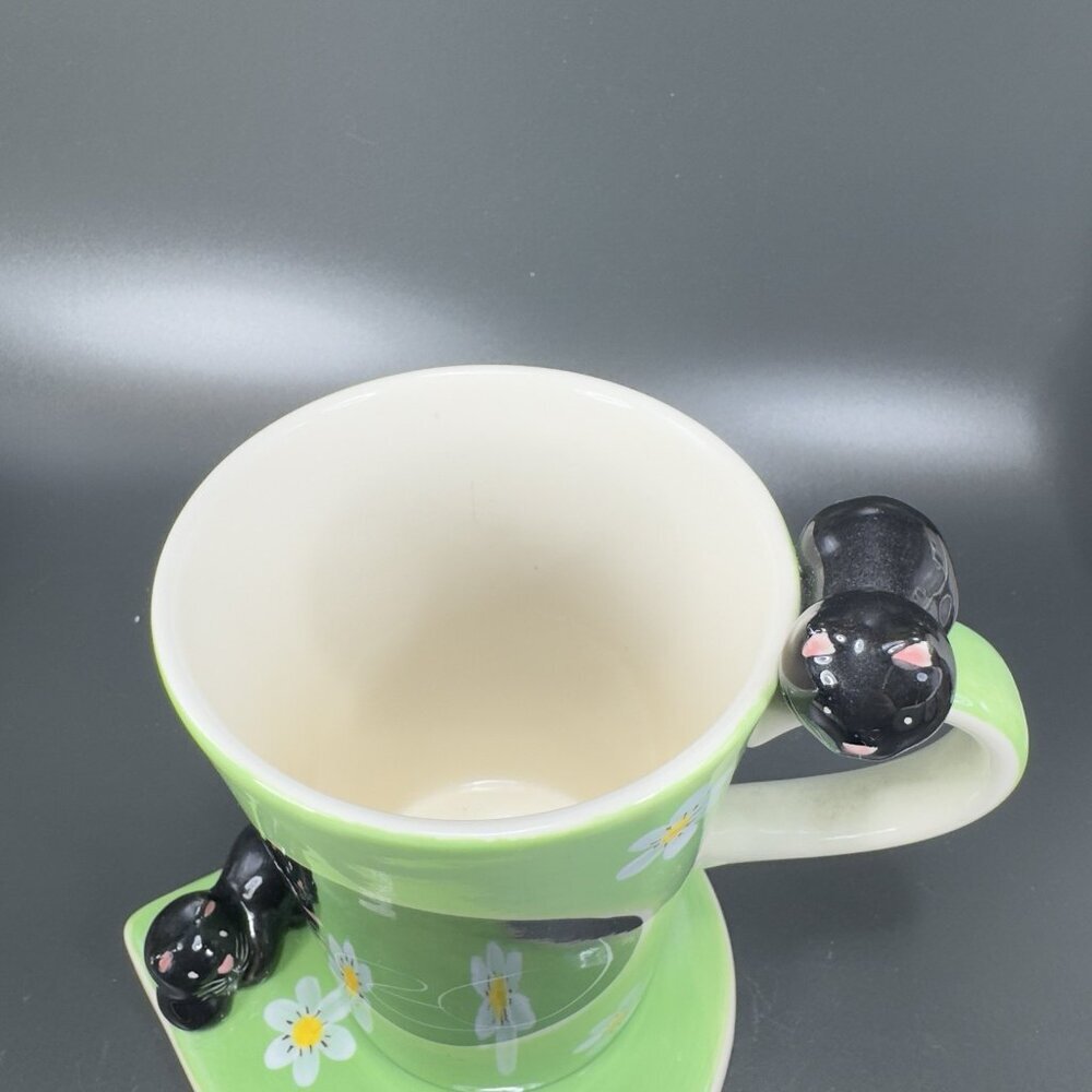Herman Dodge & Son Homestead Collection Ceramic Kitty Cat Coffee Mug Cup Coaster - Picture 7 of 14